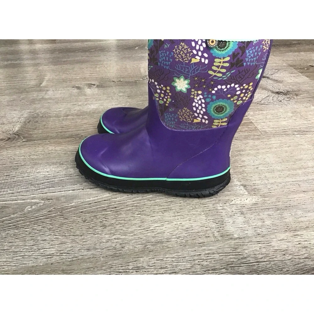 Bogs Purple Winter Snow Boots Youth Girls Size 2 Stomper Reef EUR 33
